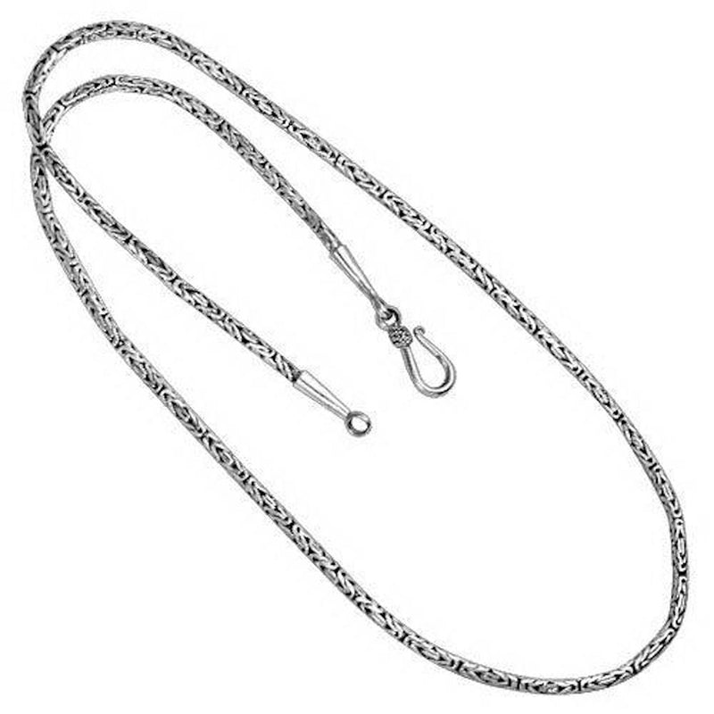 Bali Hand Crafted 16" Sterling Silver Chain with 'S' Hook