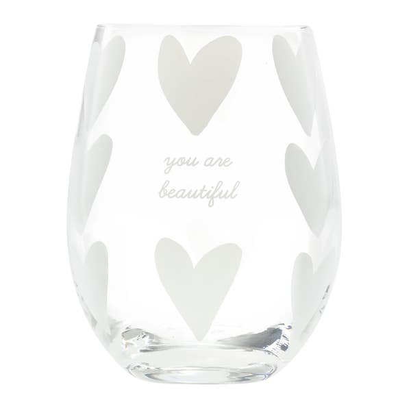 Keep Smiling Wine Glass & You Are Beautiful