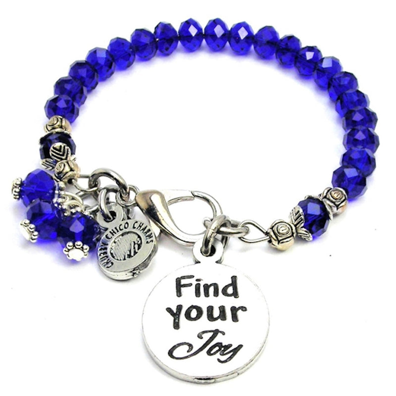 "Find Your Joy" Splash Of Color Crystal Bracelet | Aqua