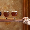 Beer Flight, Carved Handle 4 Glass Holder