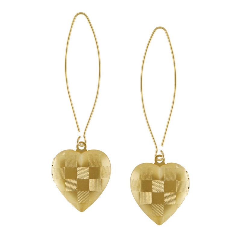Gold Threaders with Small Heart Locket