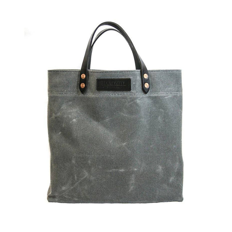 Waxed Canvas Grocery Tote | Charcoal Grey