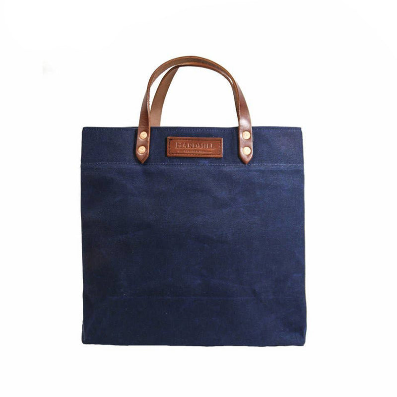 Waxed Canvas Grocery Tote | Navy