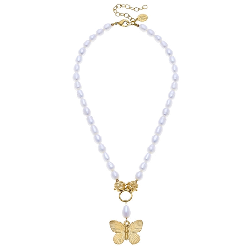 Butterfly Genuine Freshwater Pearl Necklace