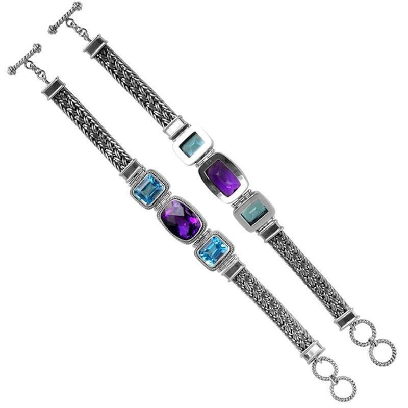 Sterling Silver Bracelet with Gemstones